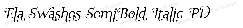 Ela Swashes SemiBold Italic PDF字体转换